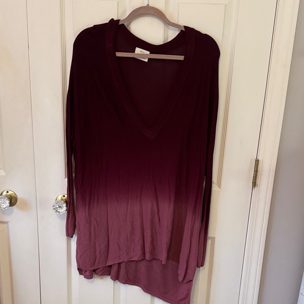 Pins & Needles Ombre Burgundy Long Sleeved Light Sweater